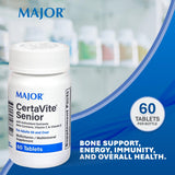 MAJOR CertaVite Senior – gros plan sur les tablettes et leur aspect oral pratique.