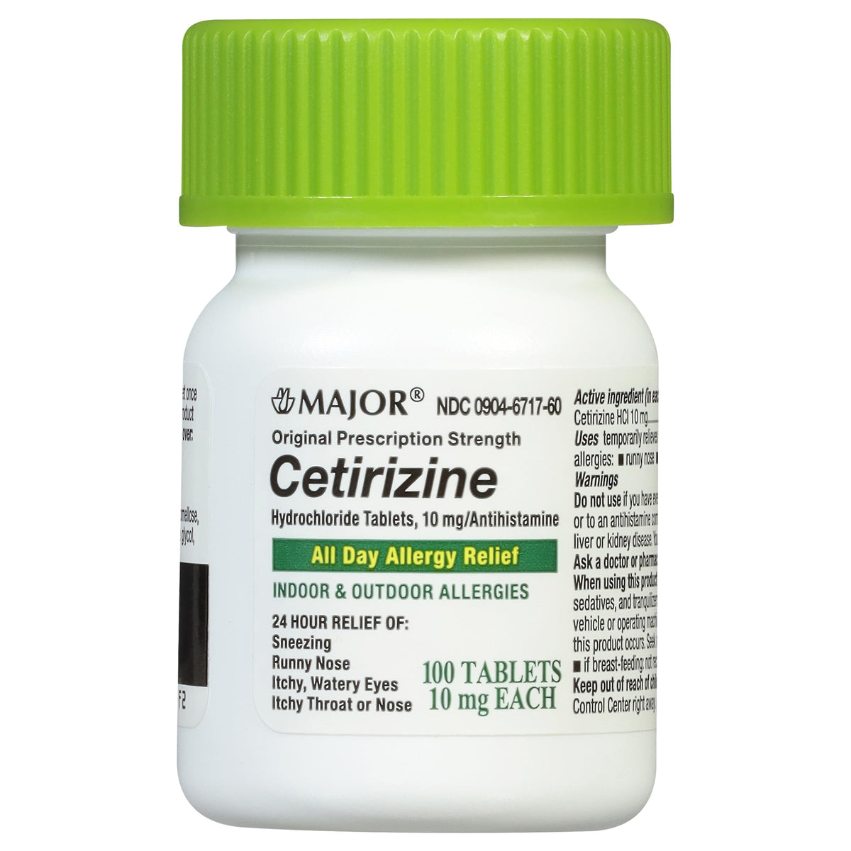 MAJOR Cetirizine, emballage extérieur prêt à l’emploi, pour allergie.