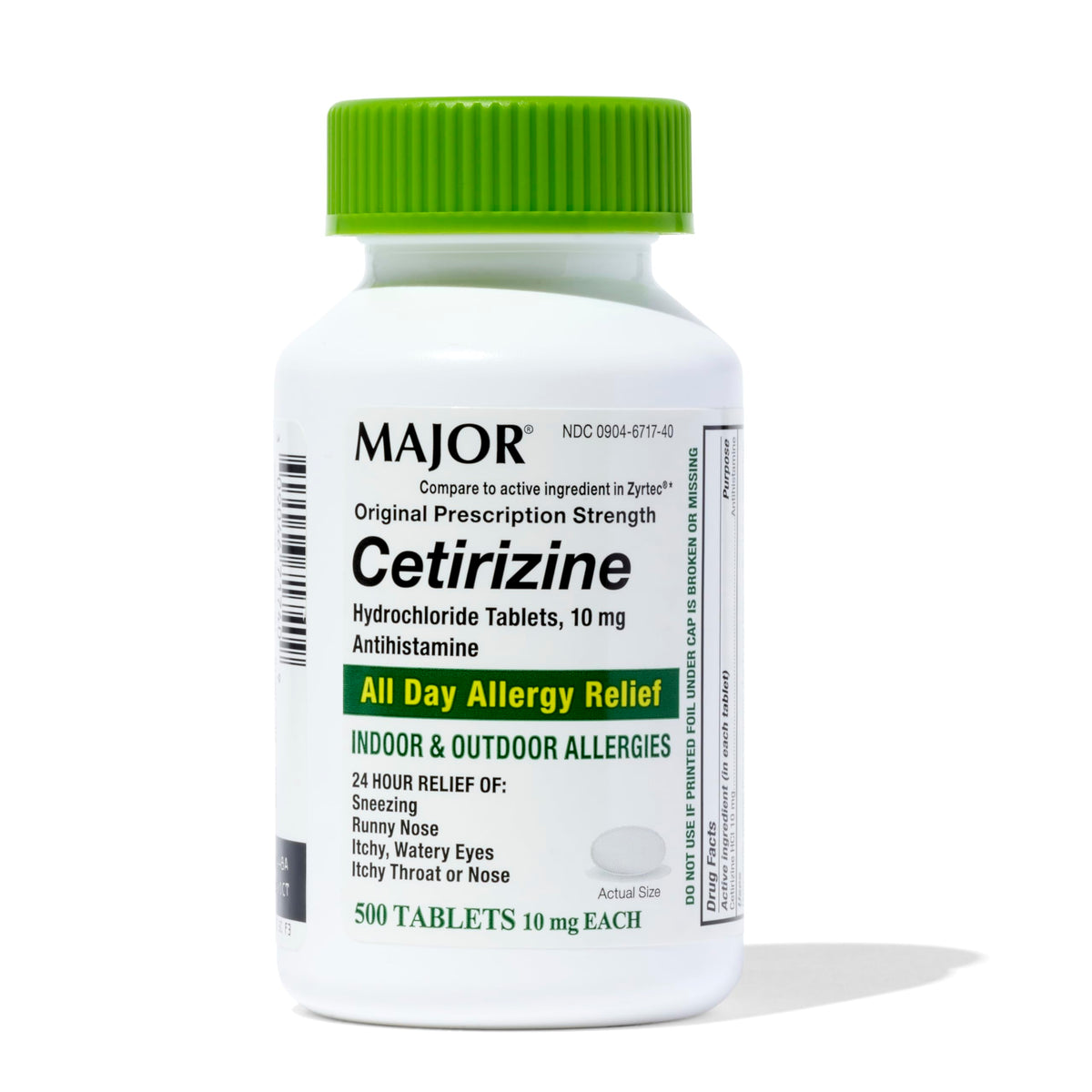 Major cétirizine tablettes 10 mg – boîte visible pour accès rapide lors d’éternuements