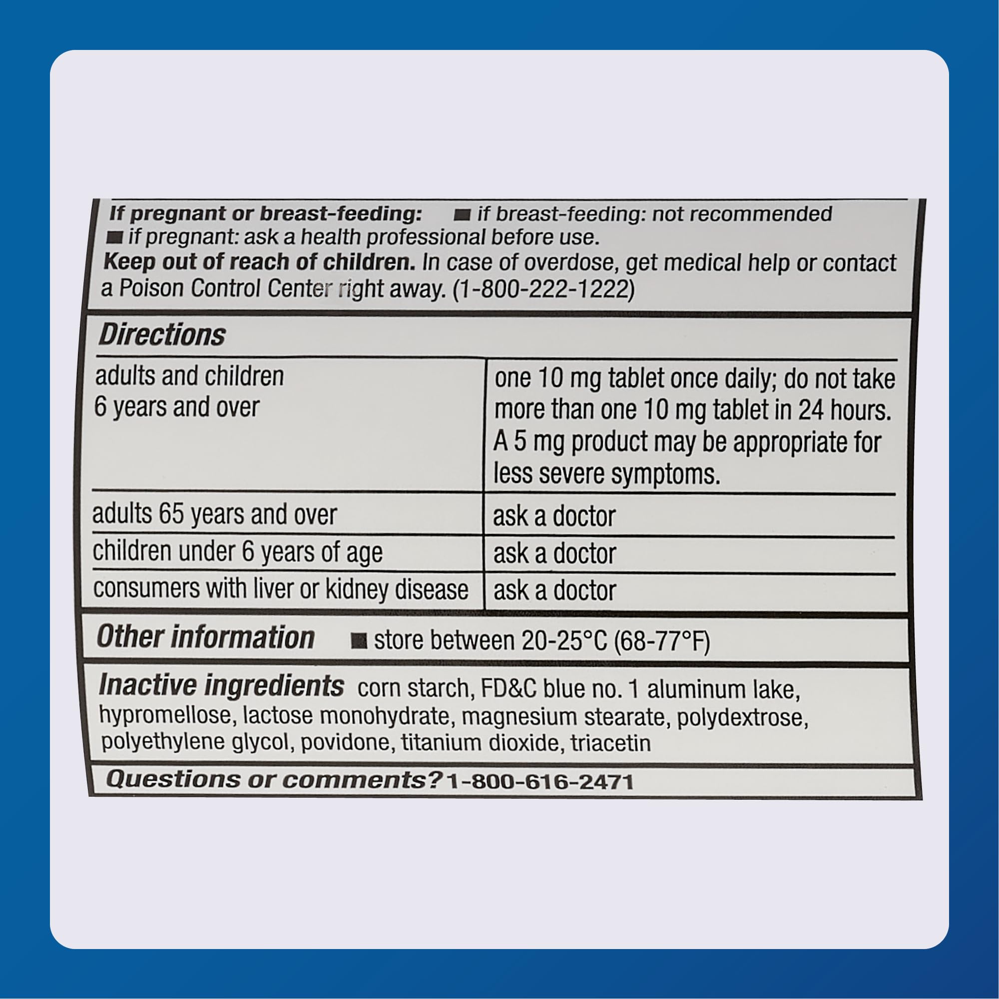Major cétirizine tablettes 10 mg – usage domestique pratique à la maison