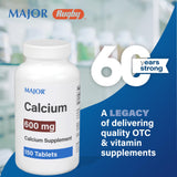 MAJOR comprimés calcium 600 mg, prise quotidienne recommandée, pratique avec les repas.