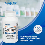 MAJOR comprimés calcium huître 500 mg D3 200 UI, tablettes fermées faciles à prendre.