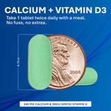MAJOR comprimés calcium huître 500 mg D3 200 UI, présentation pratique et faciles à avaler.
