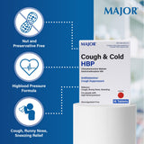 MAJOR Comprimés Toux et Rhume HBP – Tablettes: formulation adaptée pour personnes hypertendues.