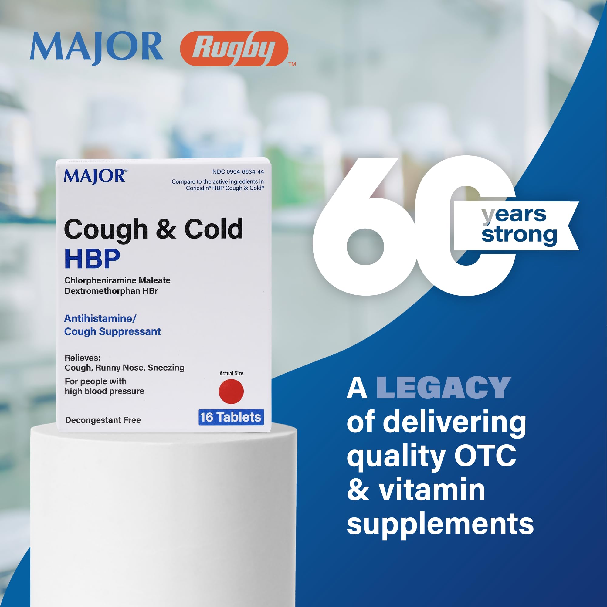 MAJOR Comprimés Toux et Rhume HBP – Utilisation: prise quotidienne pratique pour les symptômes.