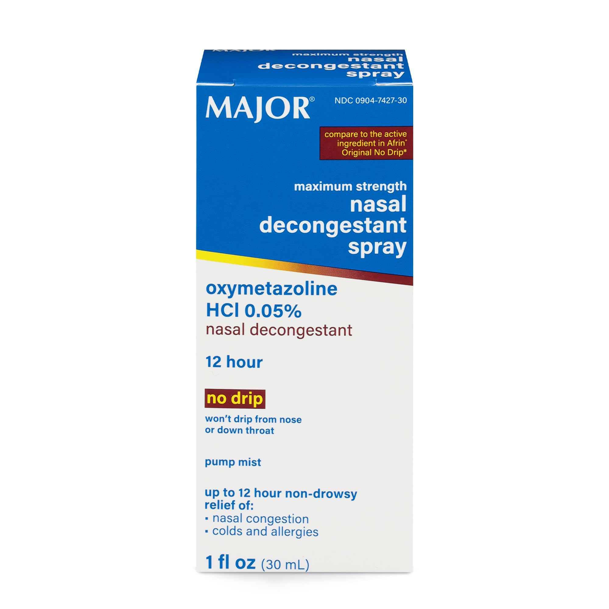MAJOR décongestion nasale avec pompe oxymetazoline 0,05% pour soulagement temporaire