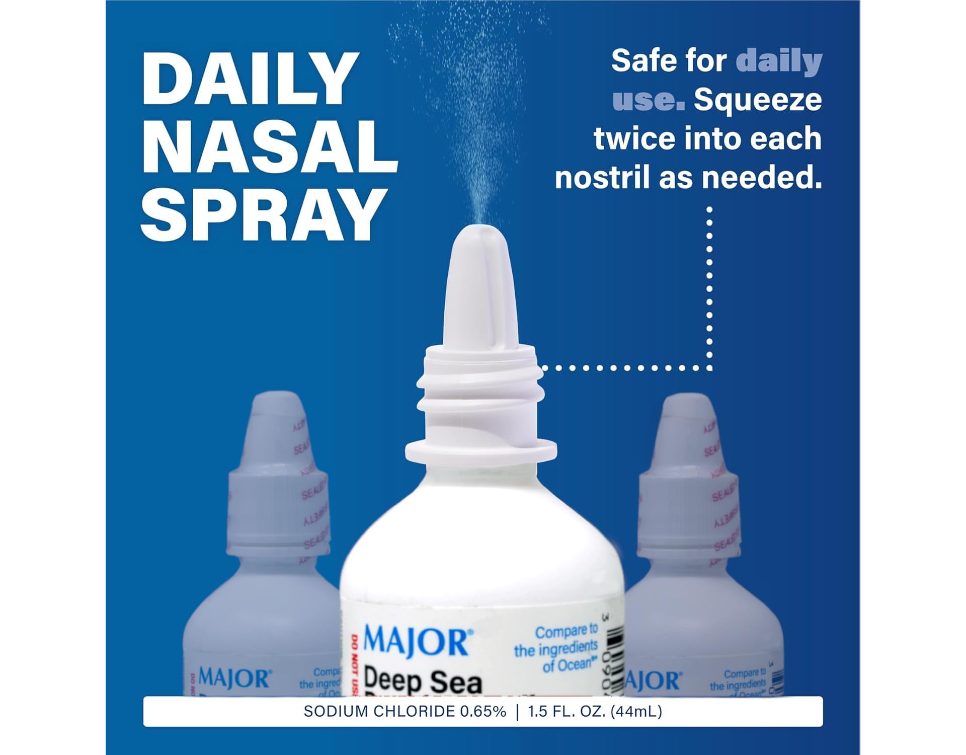 MAJOR Deep Sea ingrédients: eau purifiée et minéraux essentiels pour l'hydratation.