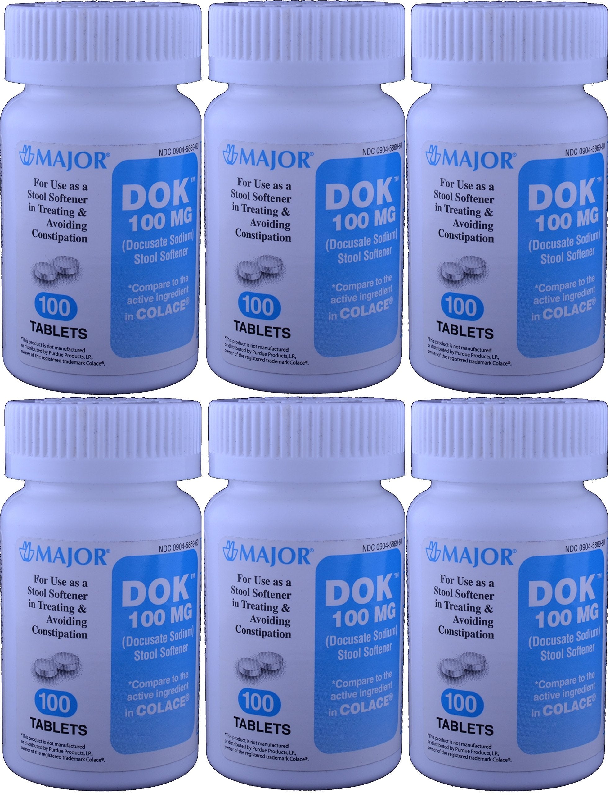 MAJOR Docucate Sodium: bouteille de comprimés pour un soulagement doux de la constipation.