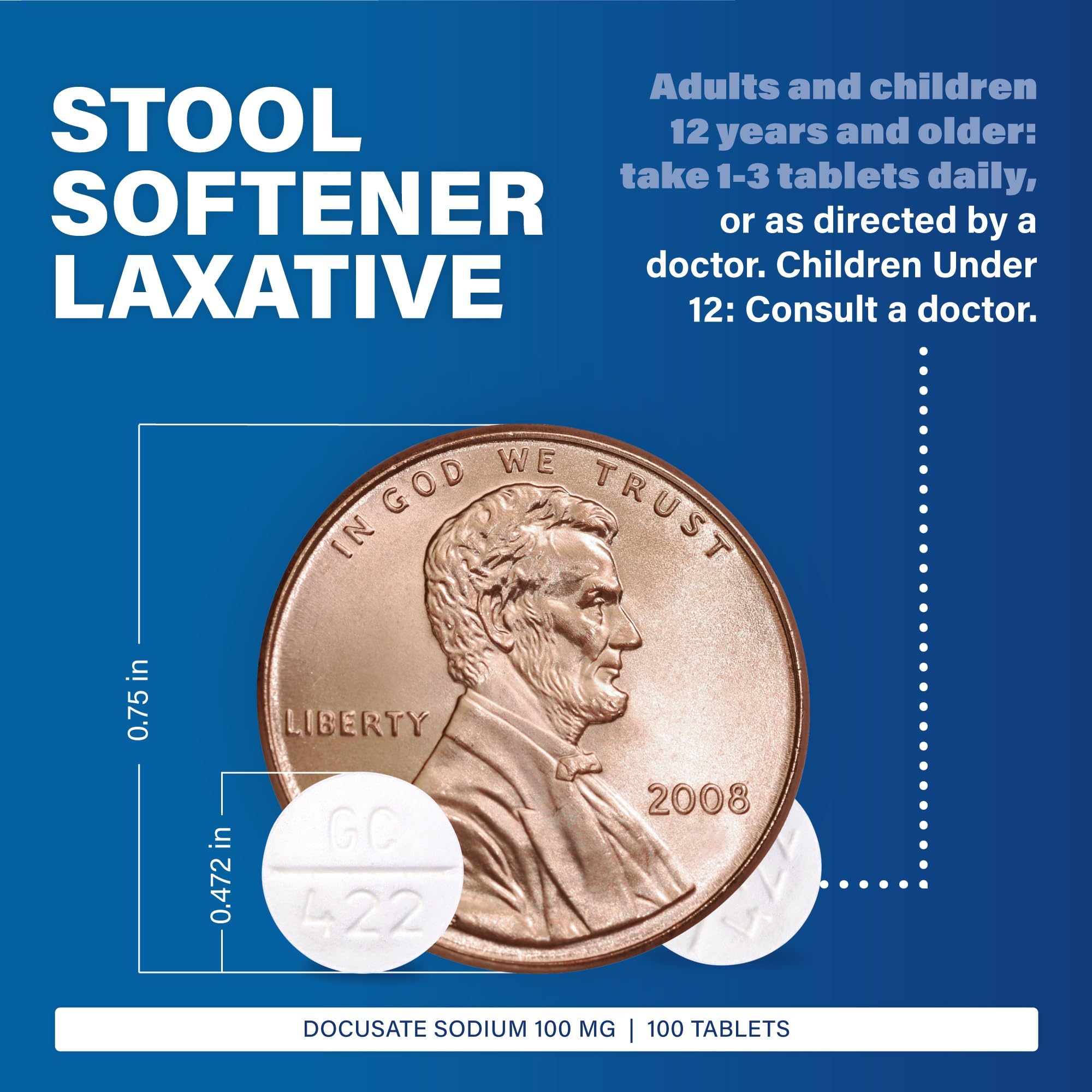 MAJOR Docusate Sodium 100 mg – utilisation quotidienne simplifiée.