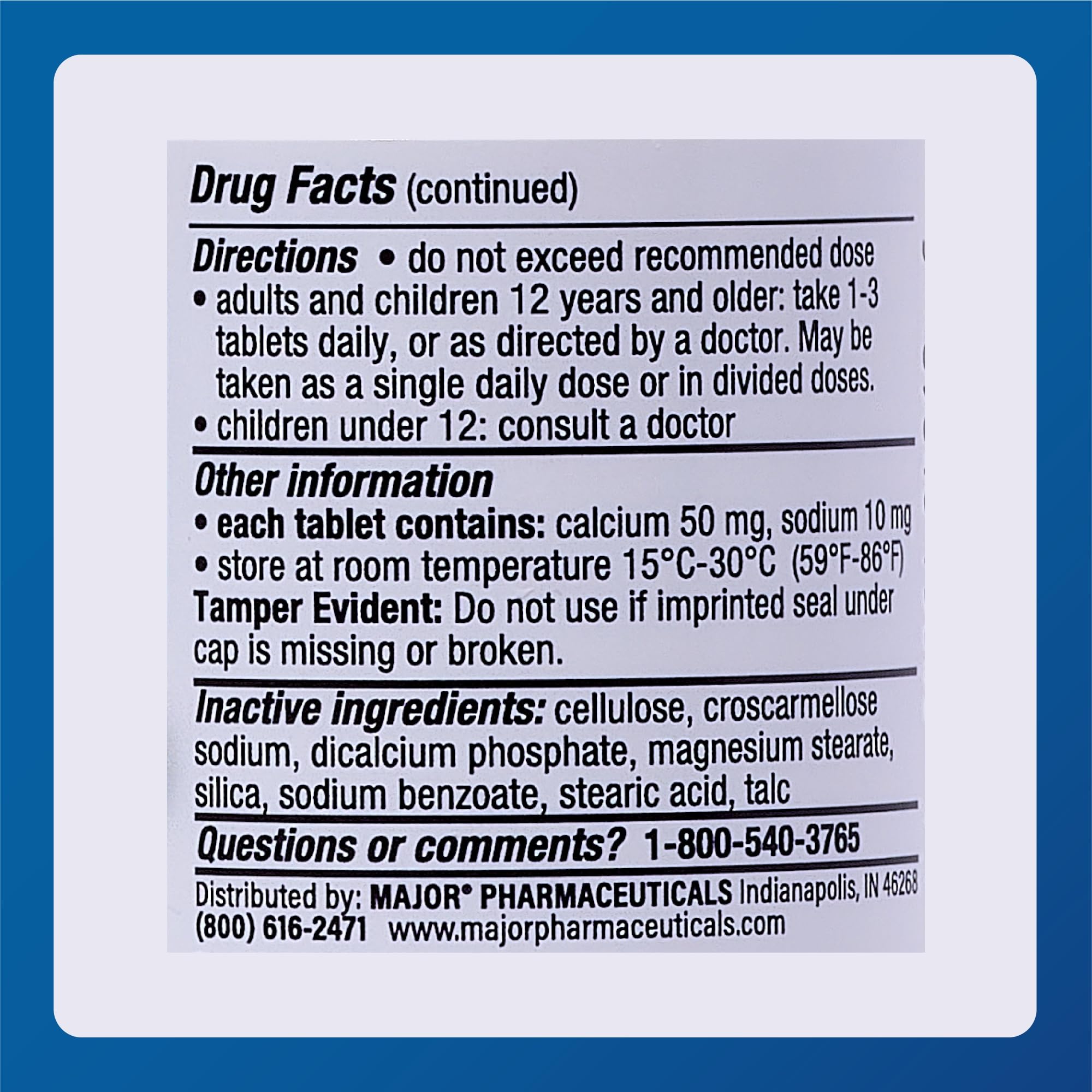 MAJOR Docusate Sodium 100 mg – conditionnement pratique pour le voyage.