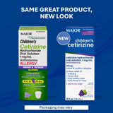 Major Cetirizine enfants, tasse-doseage incluse pour dosage précis.