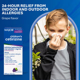Major Cetirizine enfants, utilisation adaptée de 2 à 6 ans au quotidien.
