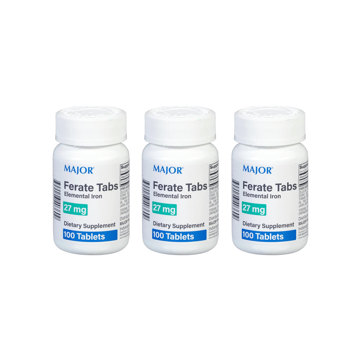 Major Ferate Tabs – comprimé ferreux 27 mg pour l’apport quotidien en fer.