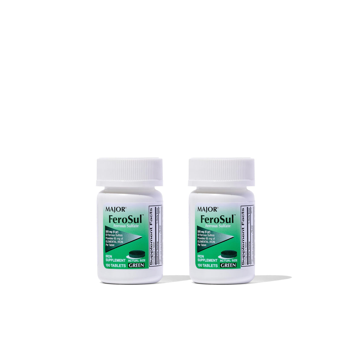 Major Ferosul, bouteille verte — soutien quotidien en fer.