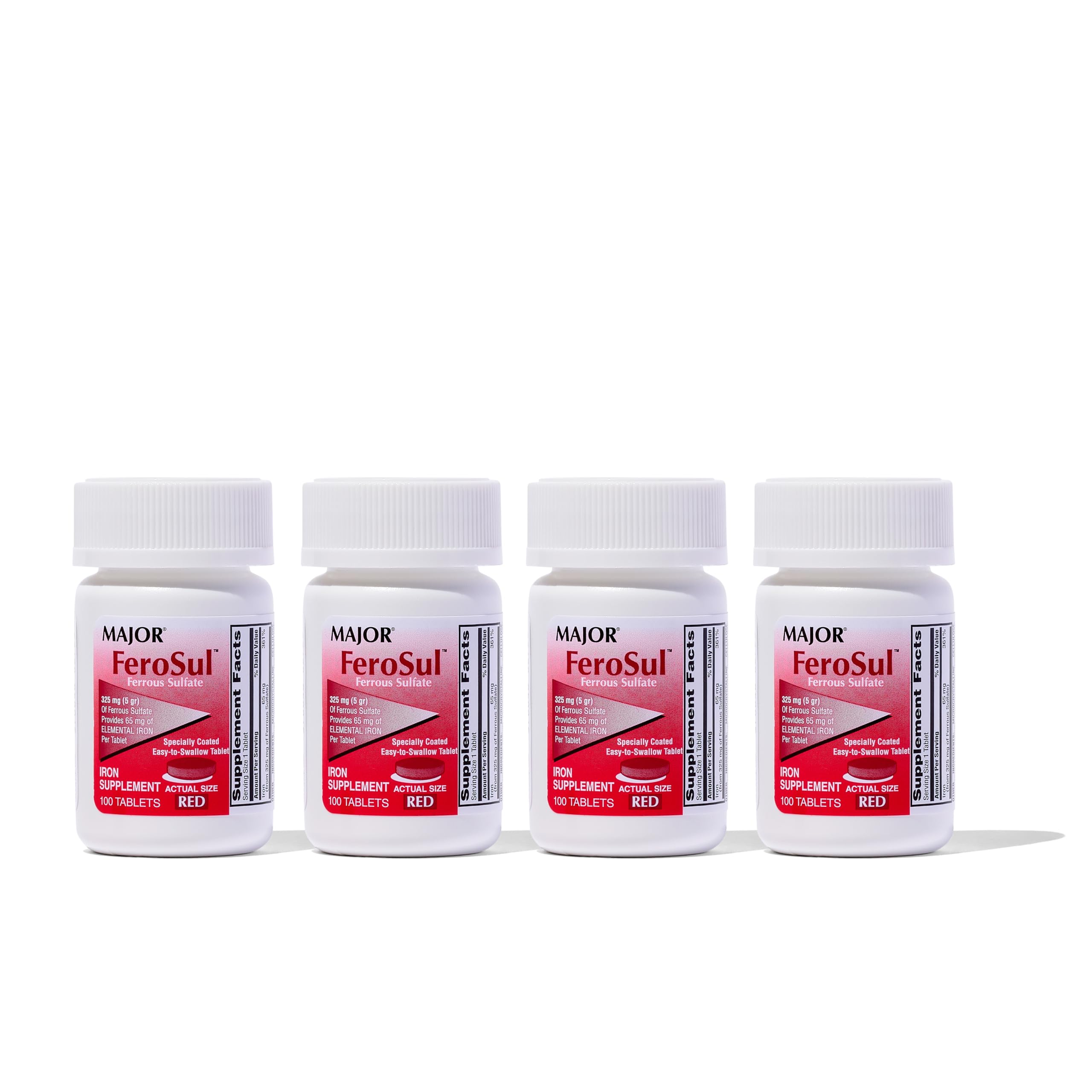 MAJOR FeroSul comprimés enrobés 325 mg, faciles à avaler.