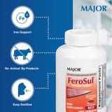 Major FeroSul comprimés au sulfate ferreux 325 mg pour soutenir l'apport en fer.