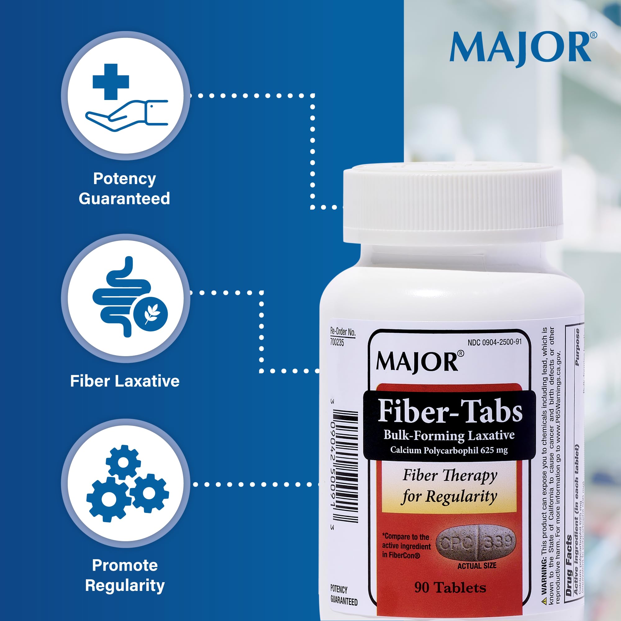 MAJOR Fiber-Tabs mode d’emploi: deux comprimés avec eau.