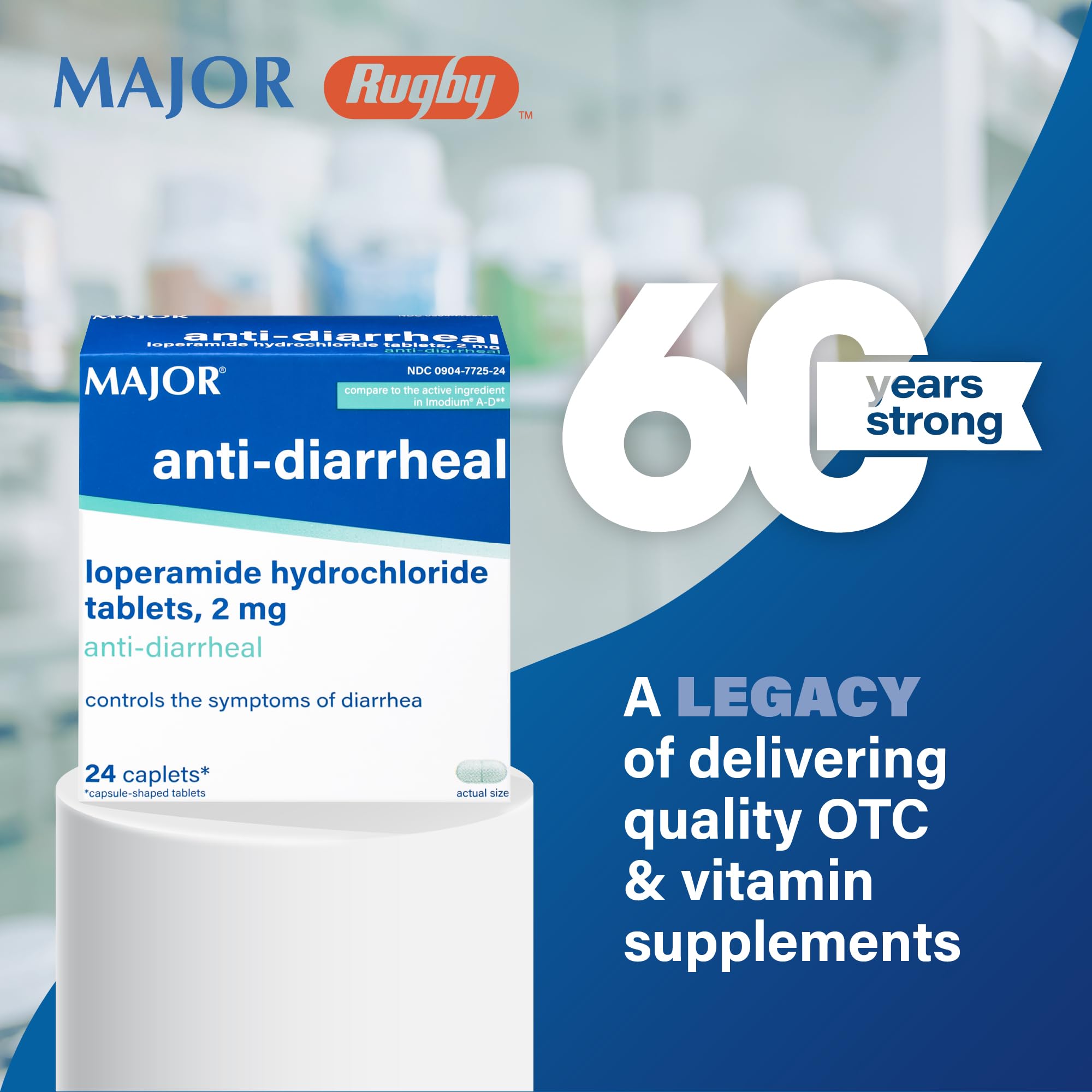 MAJOR Loperamide - Boîte et étiquette: informations claires pour utilisation adaptée.
