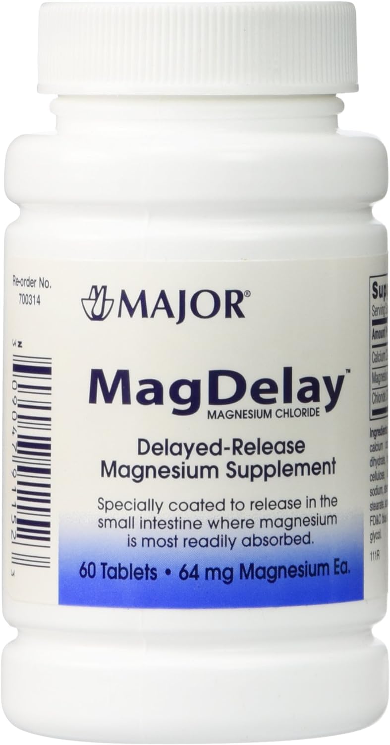 Major MagDelay tablettes de 60, soutien potentiel à la fonction musculaire et nerveuse.