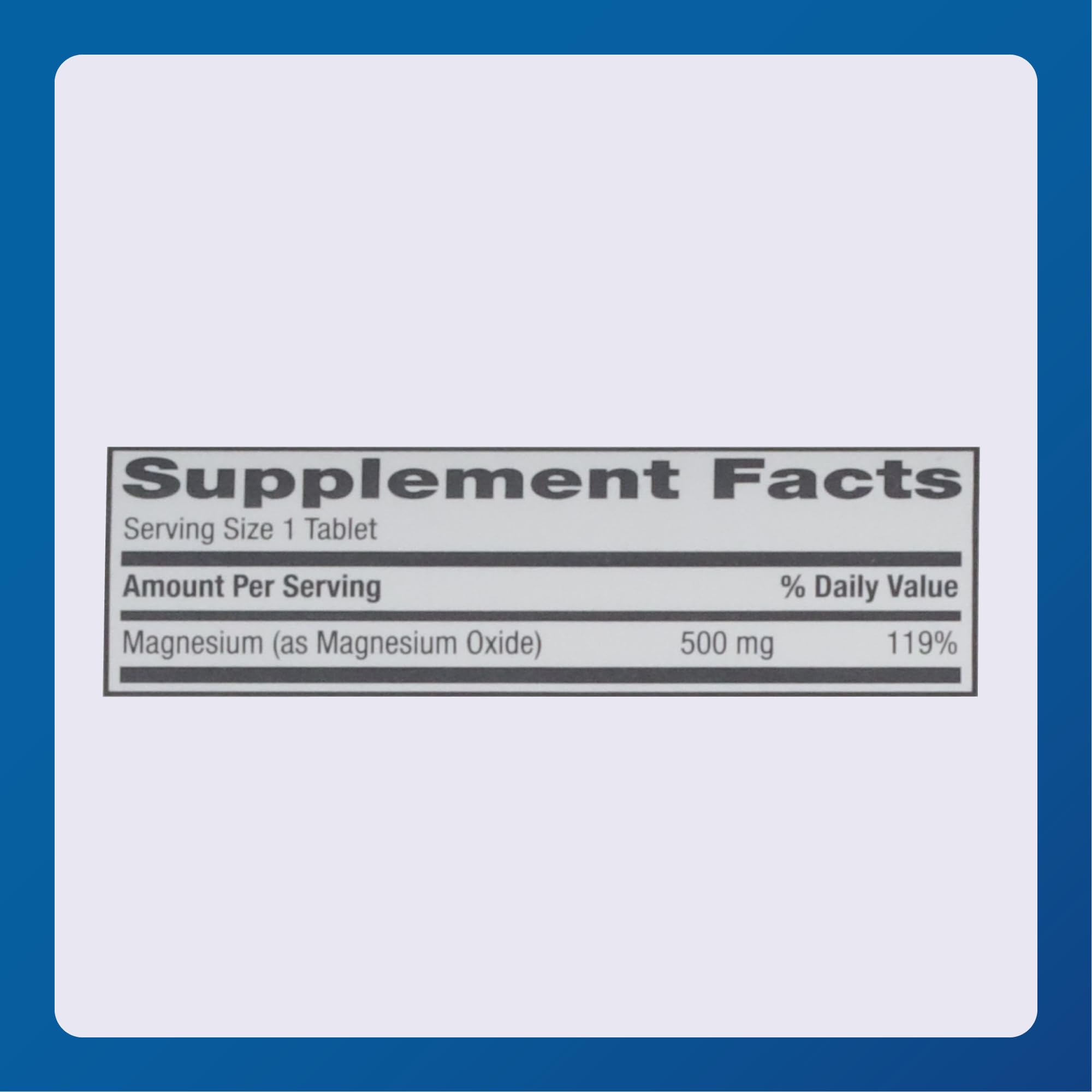 Major Magnésium 500 mg – étiquette lisible avec informations essentielles