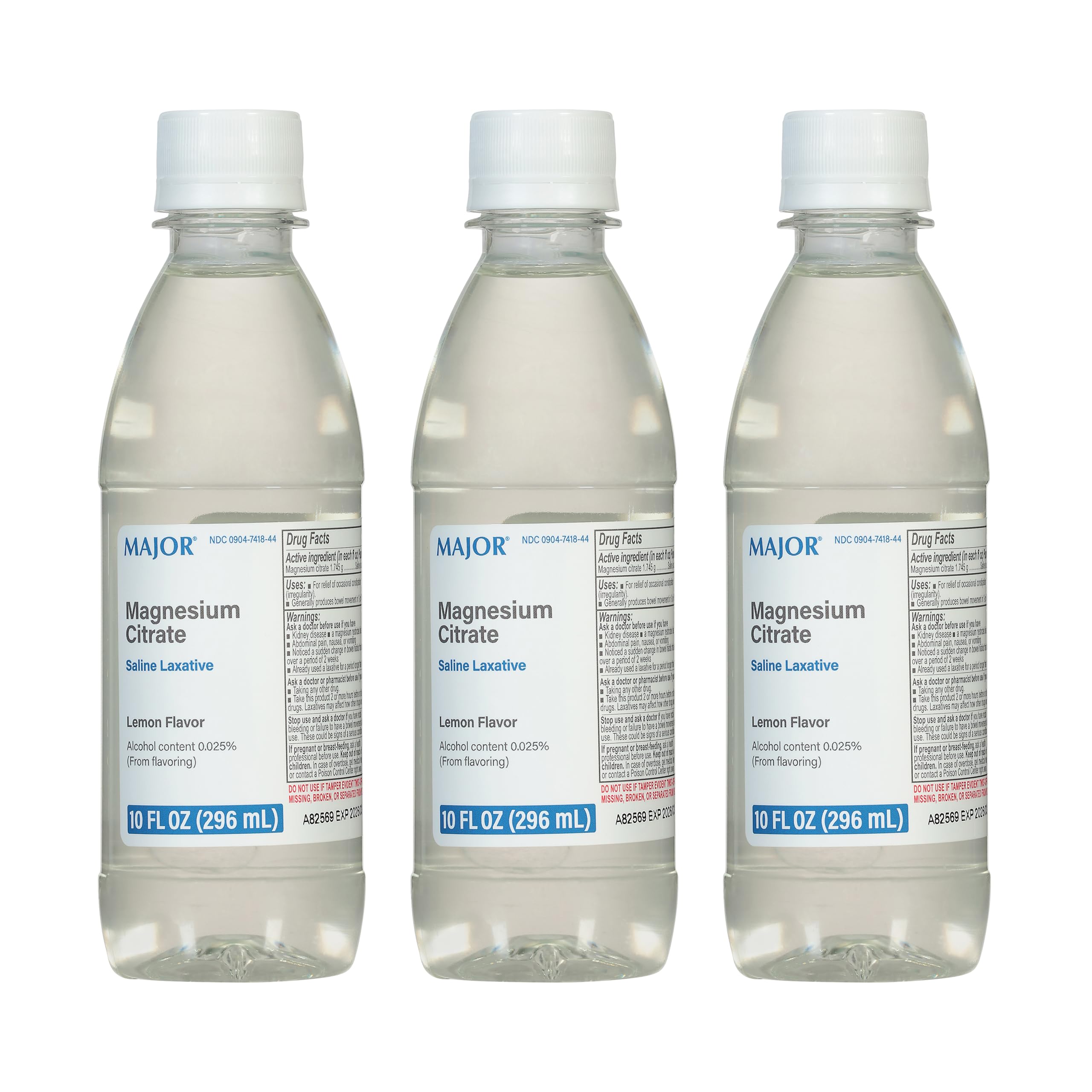 Major Magnesium Citrate laxatif citron, bouteille prête à l’emploi pour un usage occasionnel.