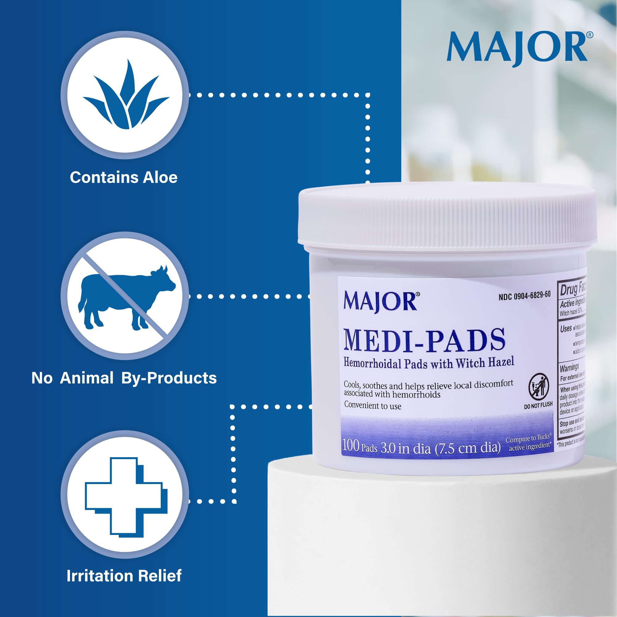 MAJOR Medi-Pads aloé: effet frais et réconfortant sur la zone ciblée
