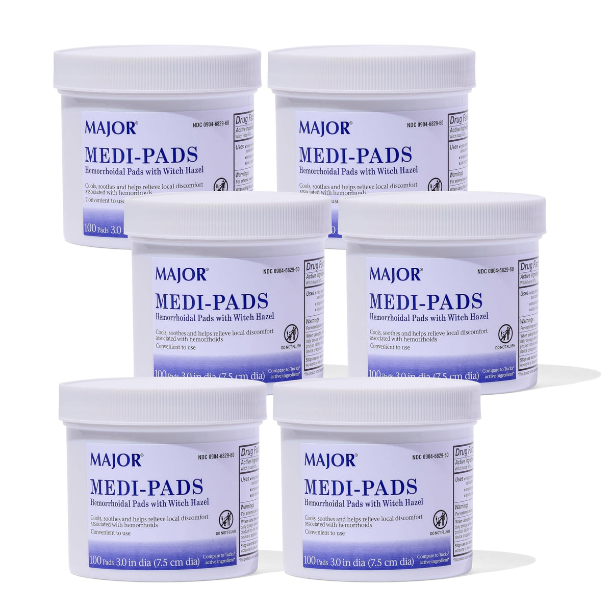 MAJOR Medi-Pads sur l'emballage, hygiène pratique au quotidien.