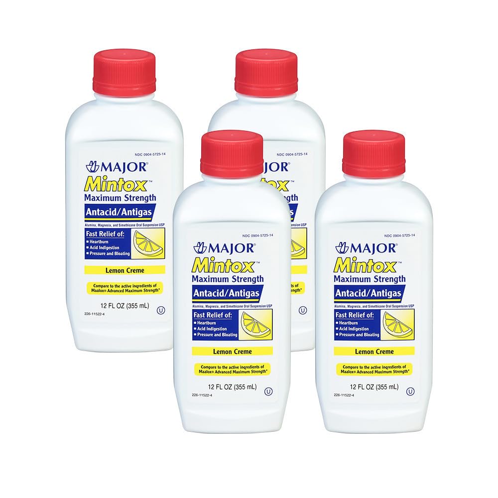 MAJOR Mintox bouteille citron crème, soulagement rapide des brûlures d’estomac.