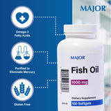 MAJOR Omega-3: étiquette claire indiquant les ingrédients et les mentions de pureté.