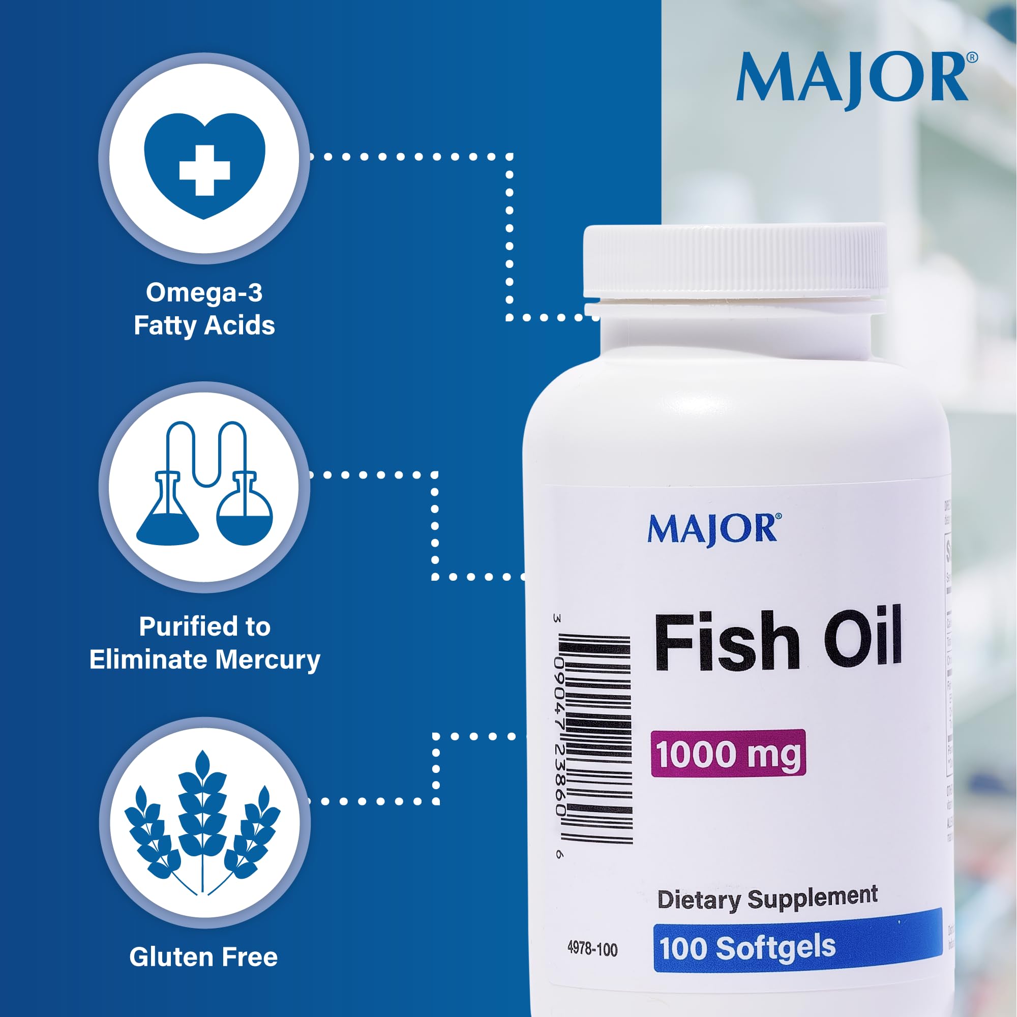 MAJOR Omega-3 – gélules à prendre avec un repas pour meilleure absorption.