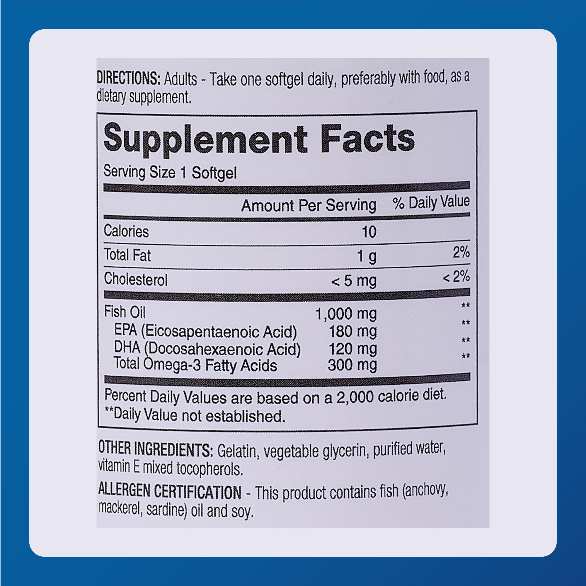 MAJOR Omega-3 – ingrédients marins: huiles sardine, anchois et maquereau.