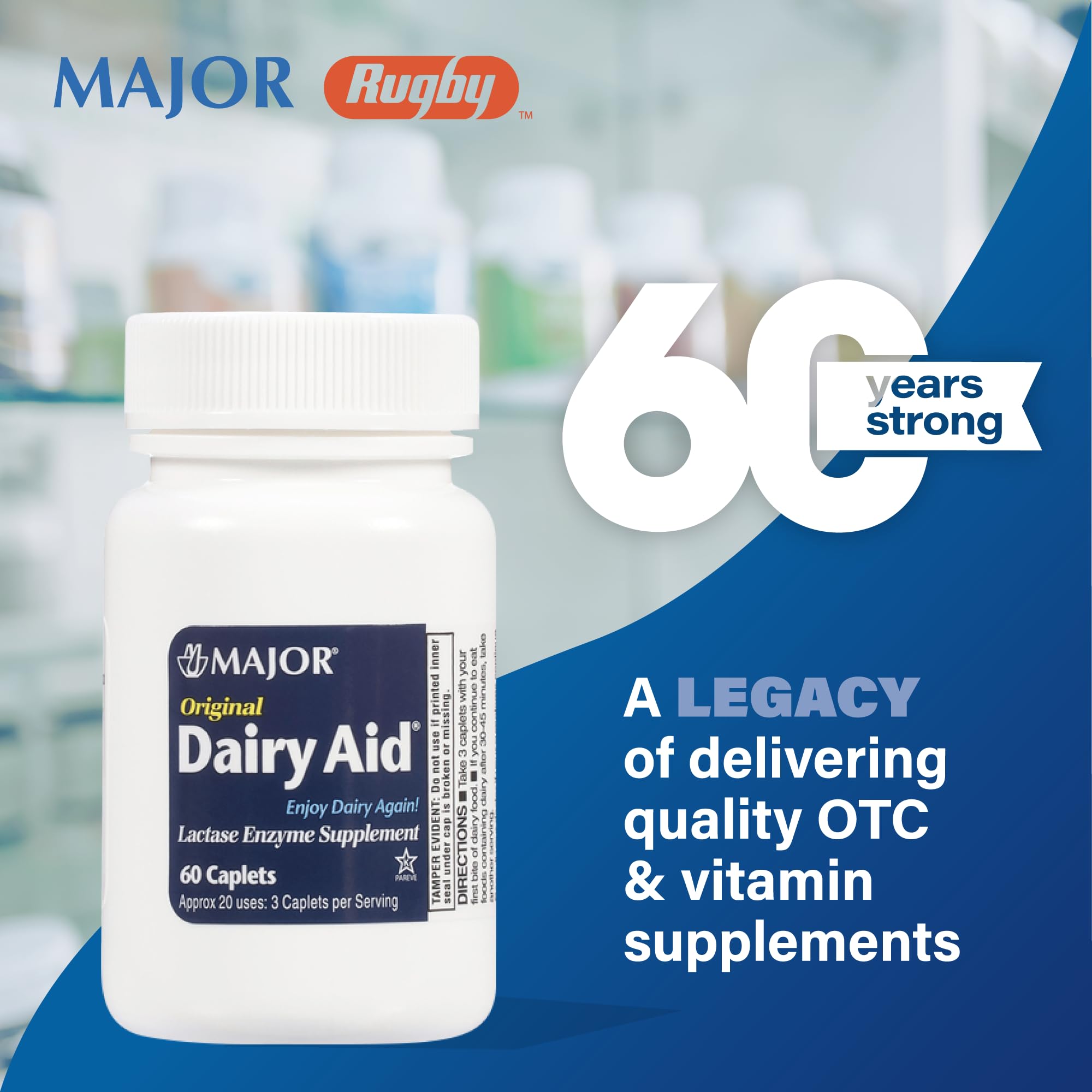 Gros plan sur deux gélules MAJOR Original Dairy Aid prêtes à l'emploi.