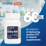 Gros plan sur deux gélules MAJOR Original Dairy Aid prêtes à l'emploi.