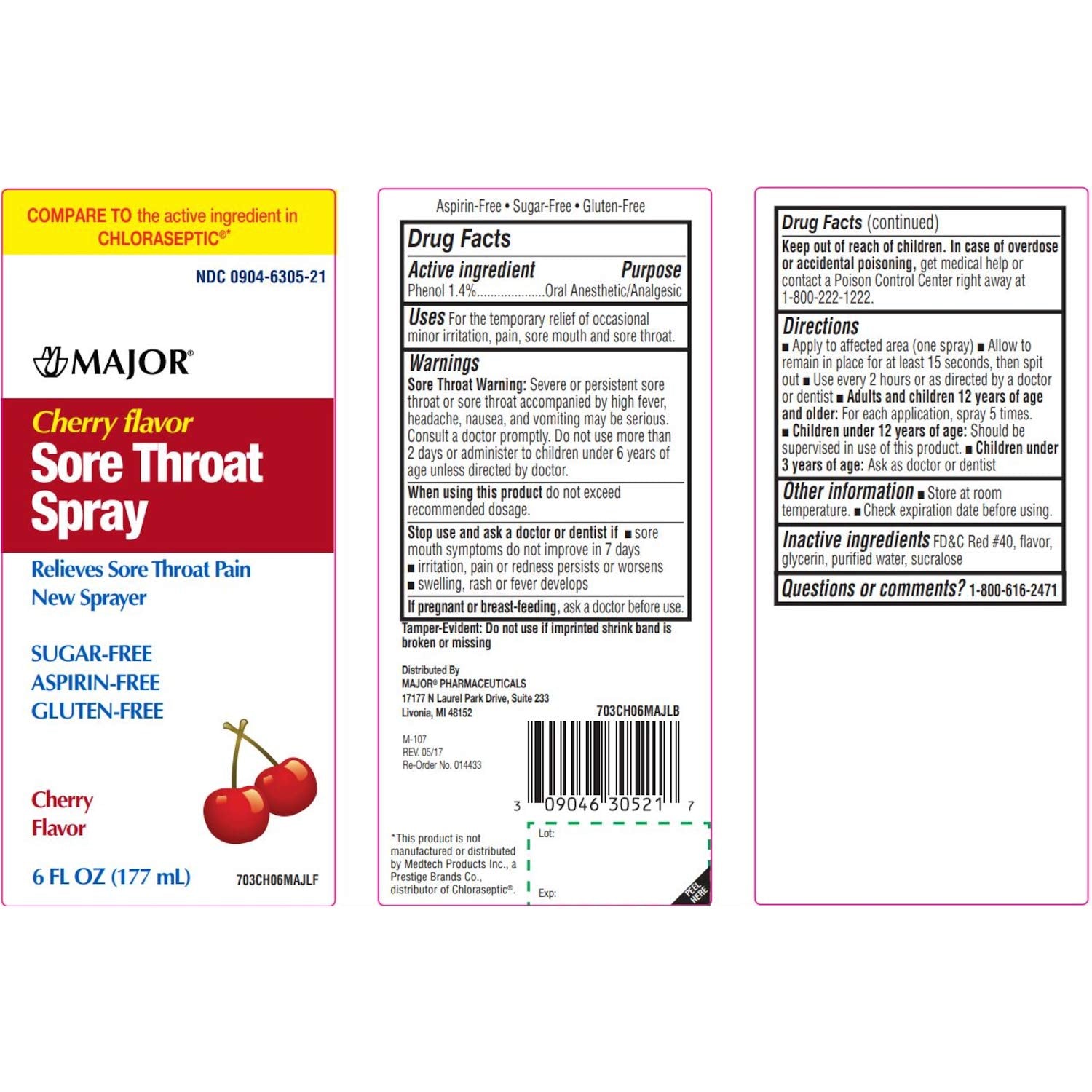MAJOR paquet-double-cerise-spray-gorge pratique en déplacement