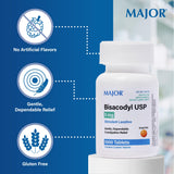 Major Pharmaceuticals Bisacodyl 5 mg – tablettes enrobées offrant une prise en douceur.