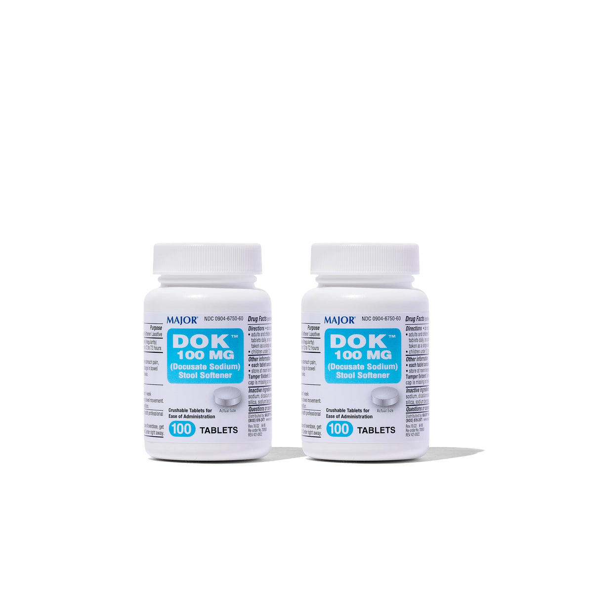 Major Pharmaceuticals Docusate Sodium 100 mg, boîte visible, solution pratique au quotidien.