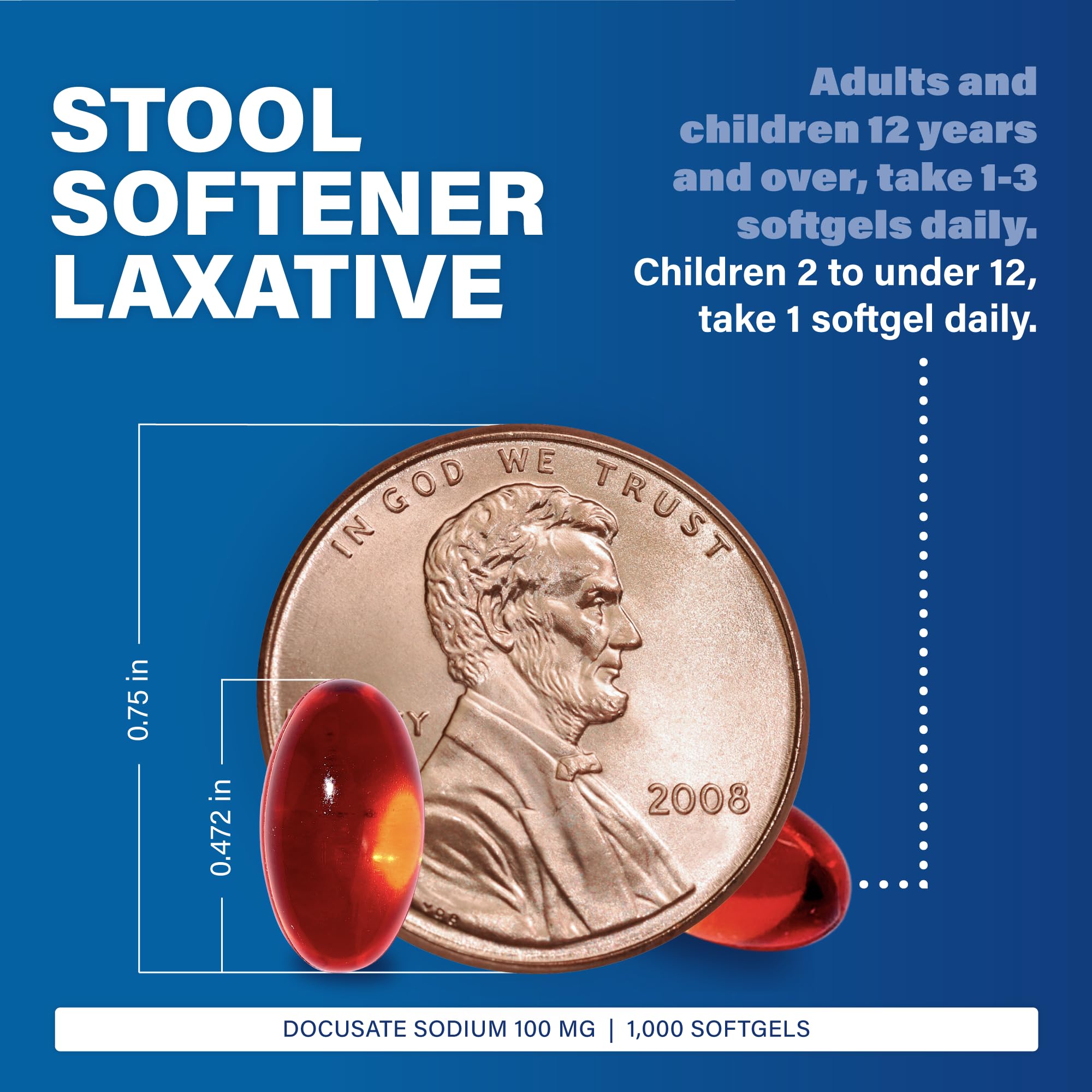 Major Pharmaceuticals Docusate Sodium 100 mg – comprimés faciles à prendre quotidiennement