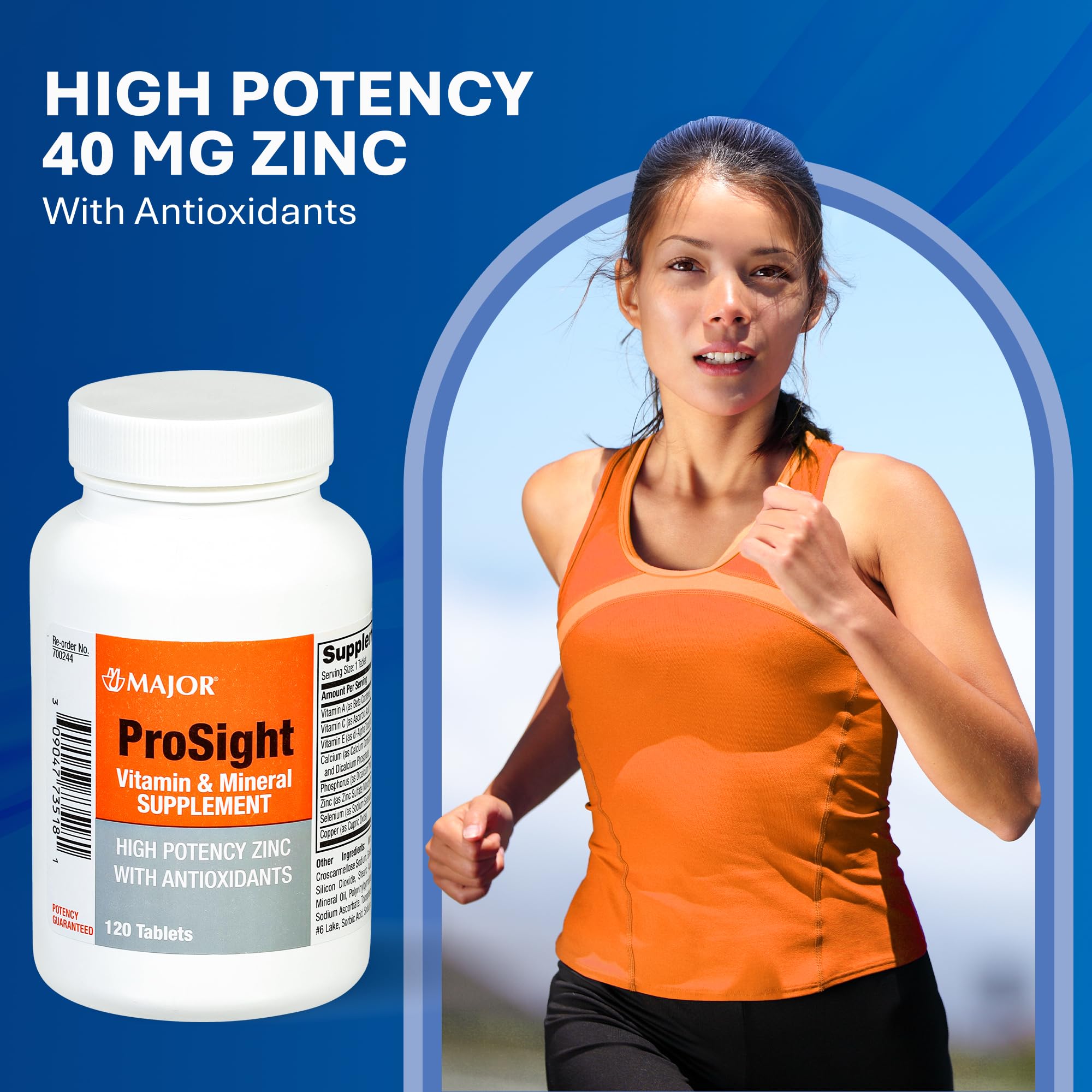 MAJOR ProSight - zinc 40 mg et antioxydants pour les fonctions quotidiennes.