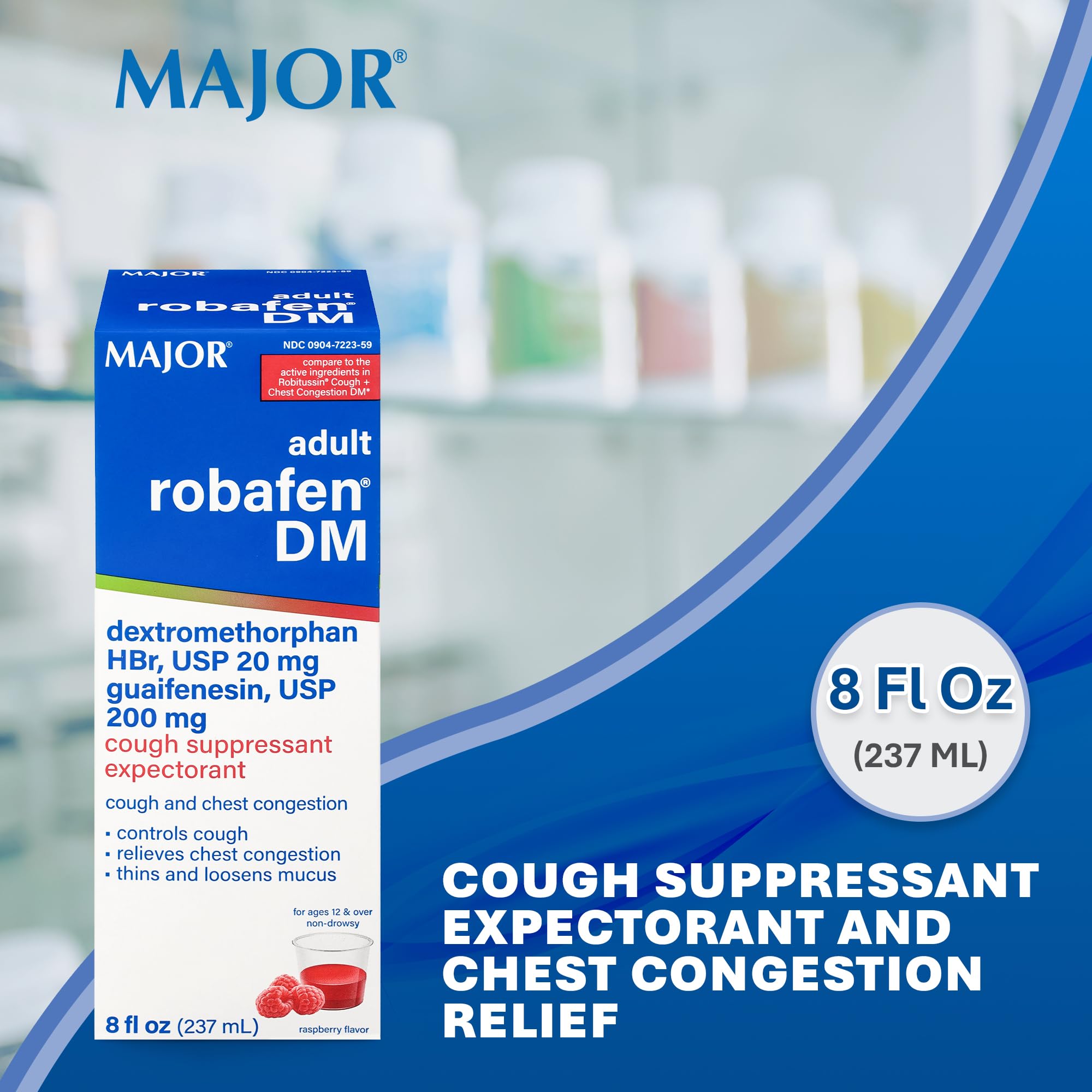 Major Robafen DM Framboise — Etiquette visible, présentation claire pour l’identification rapide et sécurité.