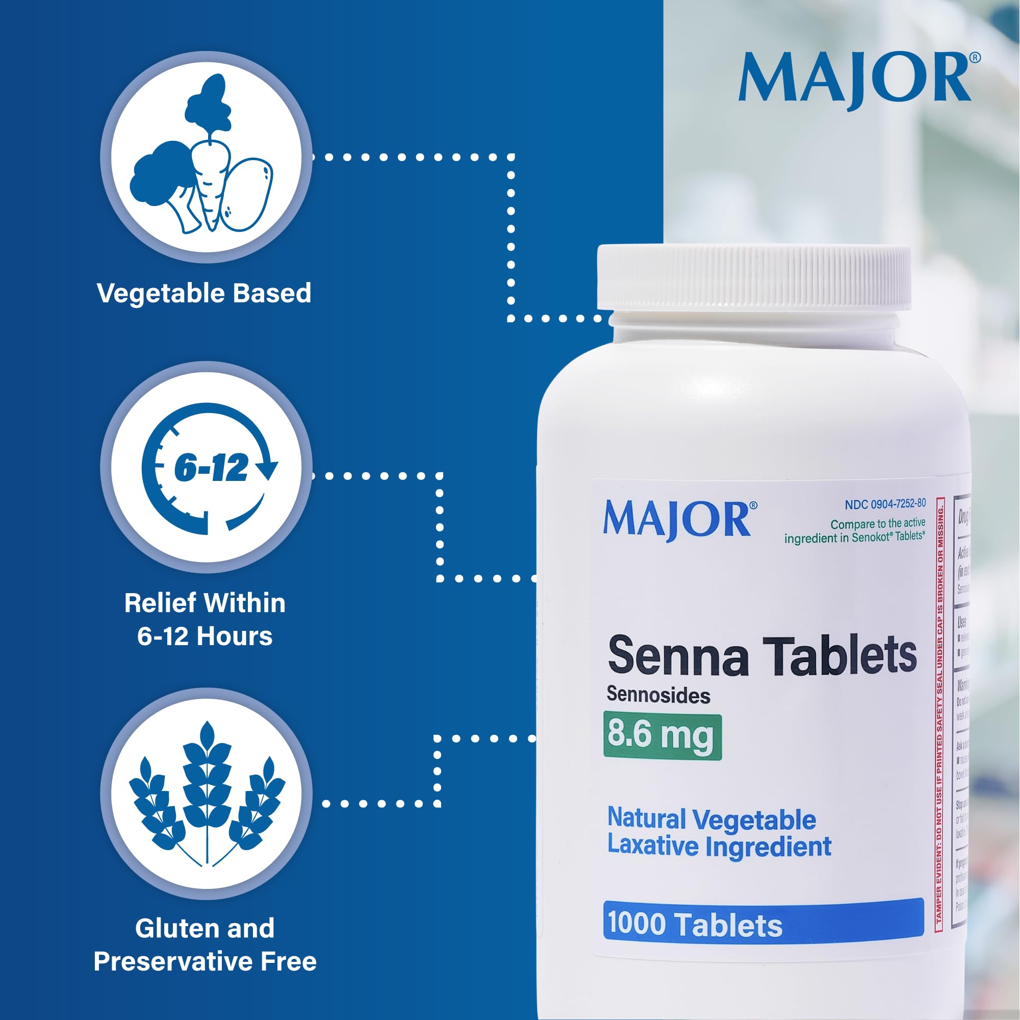 MAJOR Senna bouteille doseur claire pour dosage simple.
