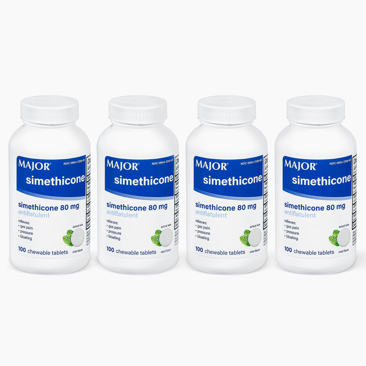 MAJOR Simethicone – emballage comprimés à mâcher, pratique pour le confort digestif.