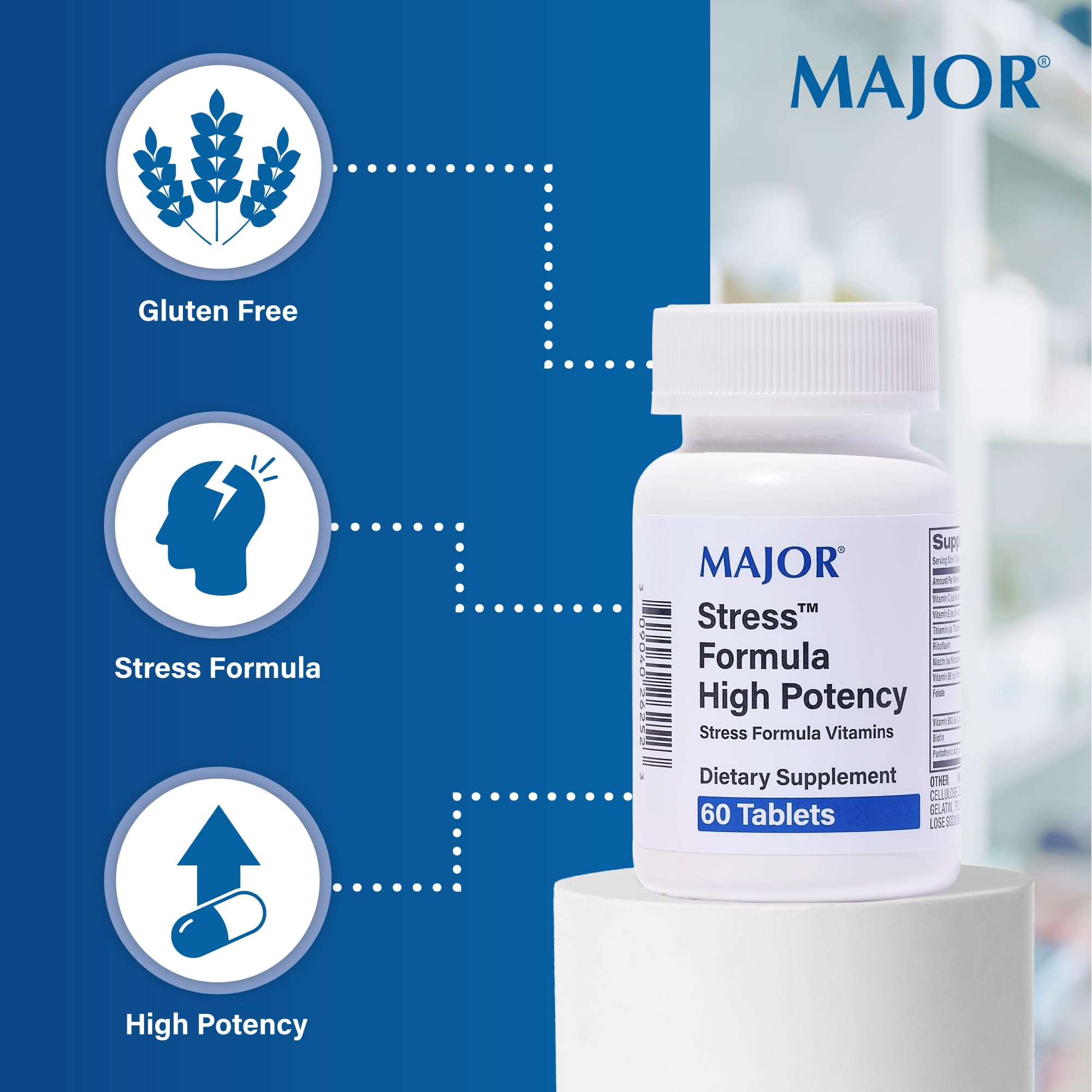MAJOR Stress Formula – tablettes, utilisation régulière à portée de main