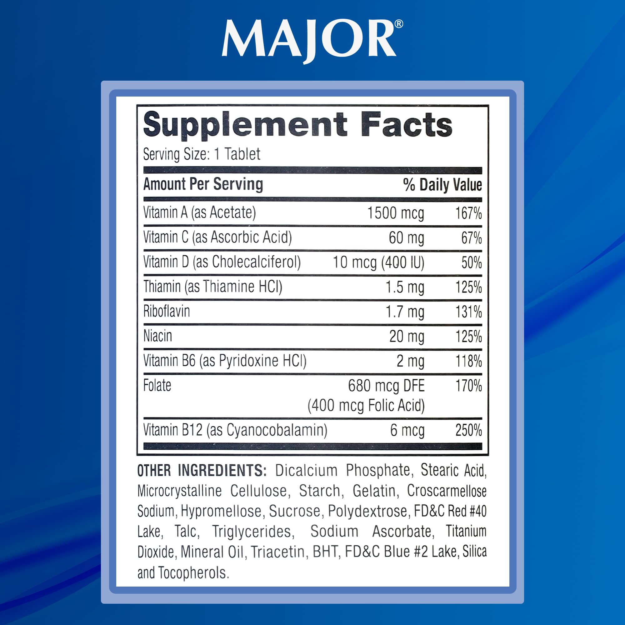 MAJOR Tab-A-Vite : notice concise facilitant une utilisation sûre et efficace.