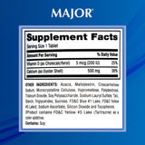 MAJOR tablettes calcium D3 avec grossissement pour montrer la texture.