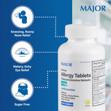 MAJOR tablettes allergie 4 heures – gros plan sur les comprimés – dosage facile