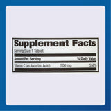 Comprimés MAJOR vitamine C 500 mg d'acide ascorbique en dosage unique de 500 mg.