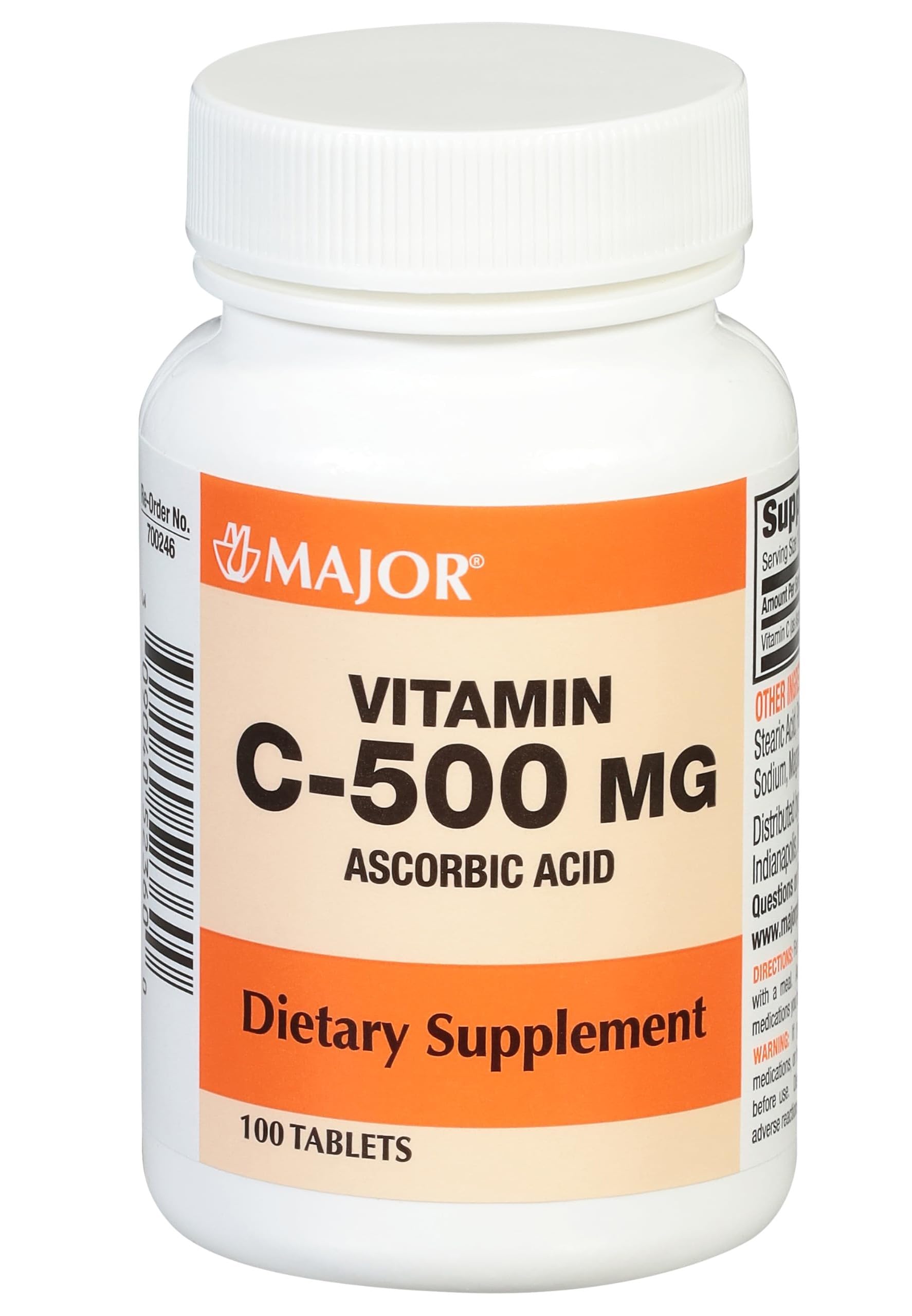 MAJOR vitamine C 500 mg, emballage 100 comprimés prêt à l'emploi pour une routine quotidienne.