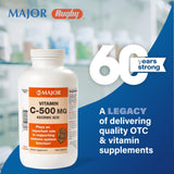 MAJOR vitamine C-500: tablettes blanches, faciles à avaler.