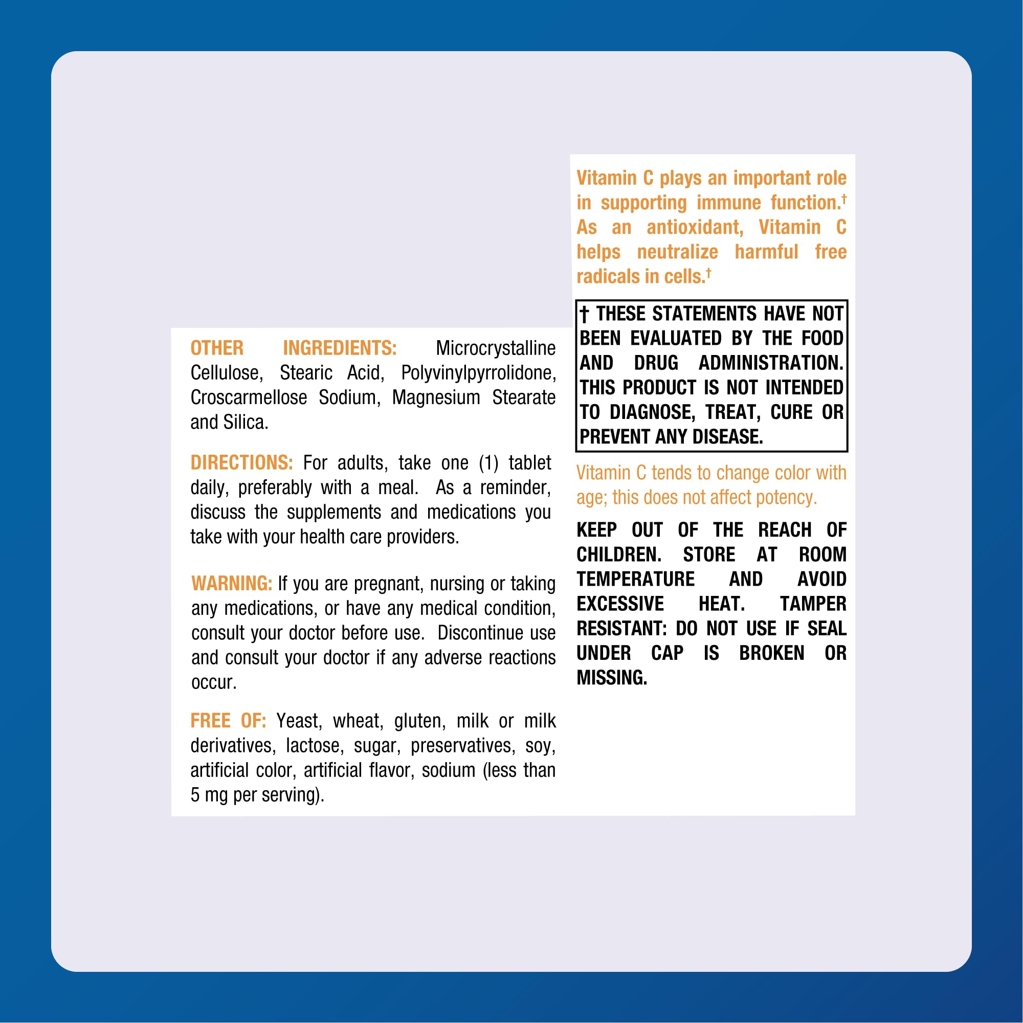 MAJOR vitamine C-500: comprimé de 500 mg pour un dosage fiable.