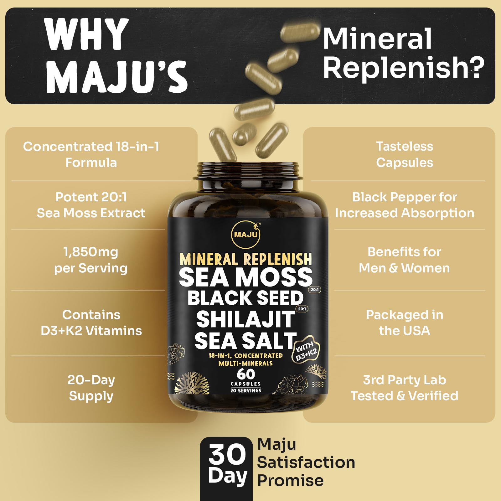 Maju hydratation quotidienne, capsules faciles à prendre.